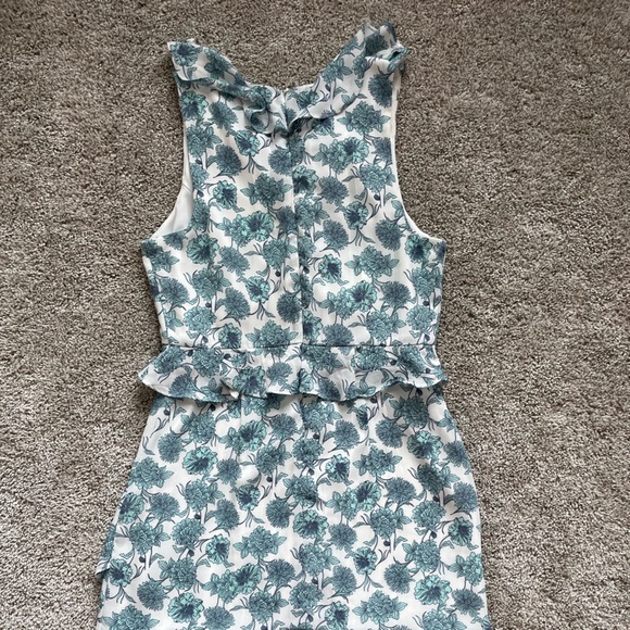 GB Gianna Bini Dress sleeveless ruffle dress floral print V-neck size Large - Picture 5 of 6